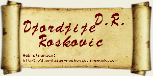 Đorđije Rošković vizit kartica